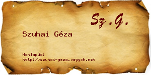 Szuhai Géza névjegykártya