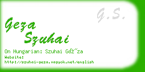 geza szuhai business card